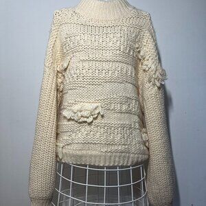 Universal Thread Cream Crochet Knit Sweater - M